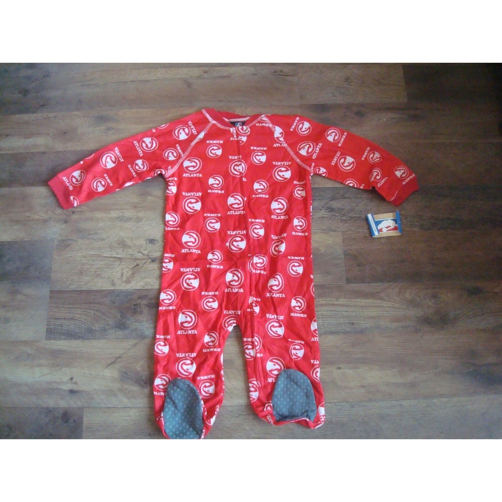 ATLANTA HAWKS 0-3M ‎    Infant/Toddler  Coverall Zip Up Sleeper ROMPER 1Z